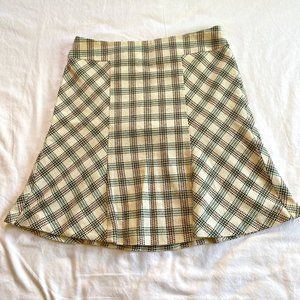 Ann Taylor Loft Skirt in Cream Plaid Women's 8